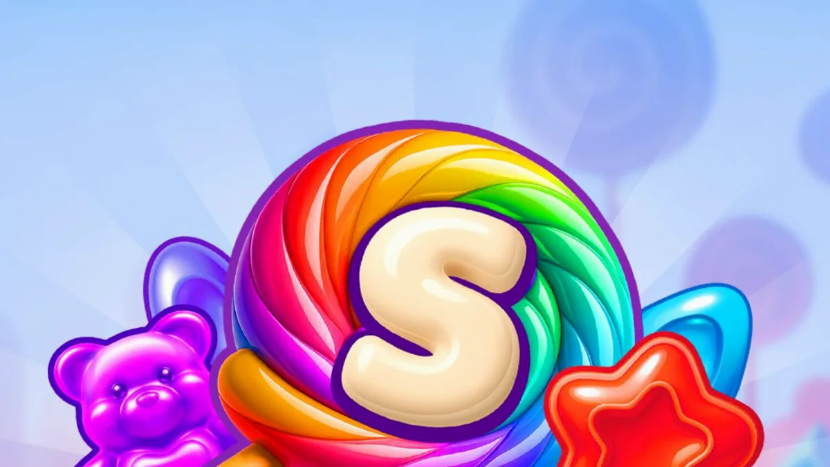 Tampilan visual cerah dan penuh warna dari slot Sugar Merge Up dengan tema permen.